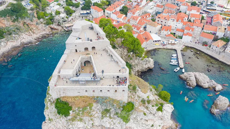 Fort Lovrijenac above the sea in Dubrovnik